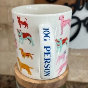 Parker Lane Stoneware Dog Person coffee mug - White with Multicolor Dogs
